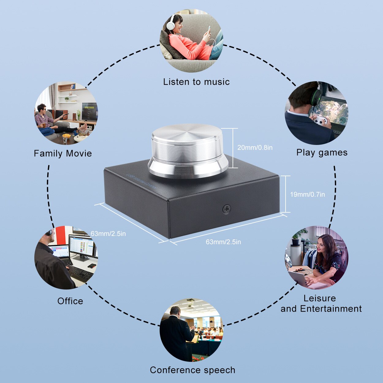 Usb Volume Control Lossless Pc Computer Speaker Volume Controller Knob Adjuster Digital Control With One Key Mute Function