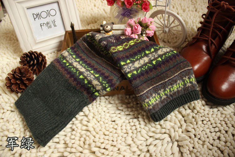 2022 Winter Girl&#39;s Gaiters Camouflage Hue Thick Woolen Leg Warmers Hairy Women Gyaru Accessories Y2k Heaters Warm: armygreen