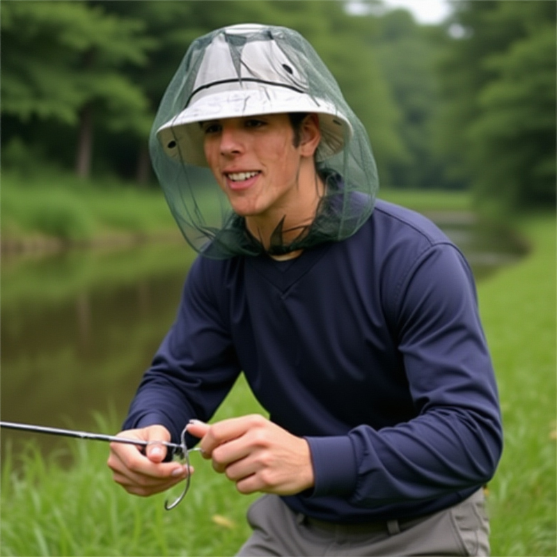Pesca anti mosquito inseto chapéu de pesca chapéu bug malha cabeça net protetor facial acampamento pára-sol chapéus viagem ao ar livre acampamento
