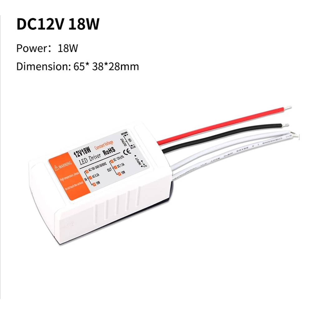 Adaptateur pour bande LED, transformateur d'éclairage, AC110V 220V à DC 12V, pilote 18W 28W 30W 42W 48W 60W 72W 100W