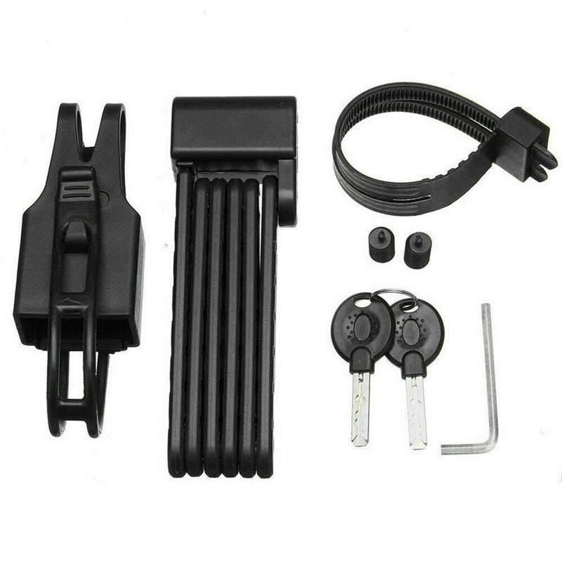 Universal Folding Bicycle Lock Steel Bike Lock Security Cable Lock Anti-Theft Combination Riding Tool for MTB Road Bike