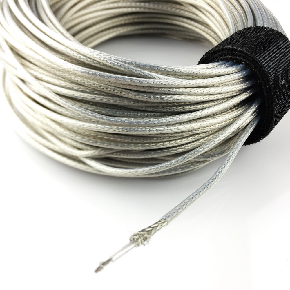 Ptfe iltfri kobber forsølvning flettet skærmet ledning til elektrisk guitar bas pr. meter (  #0056 )  lavet i korea