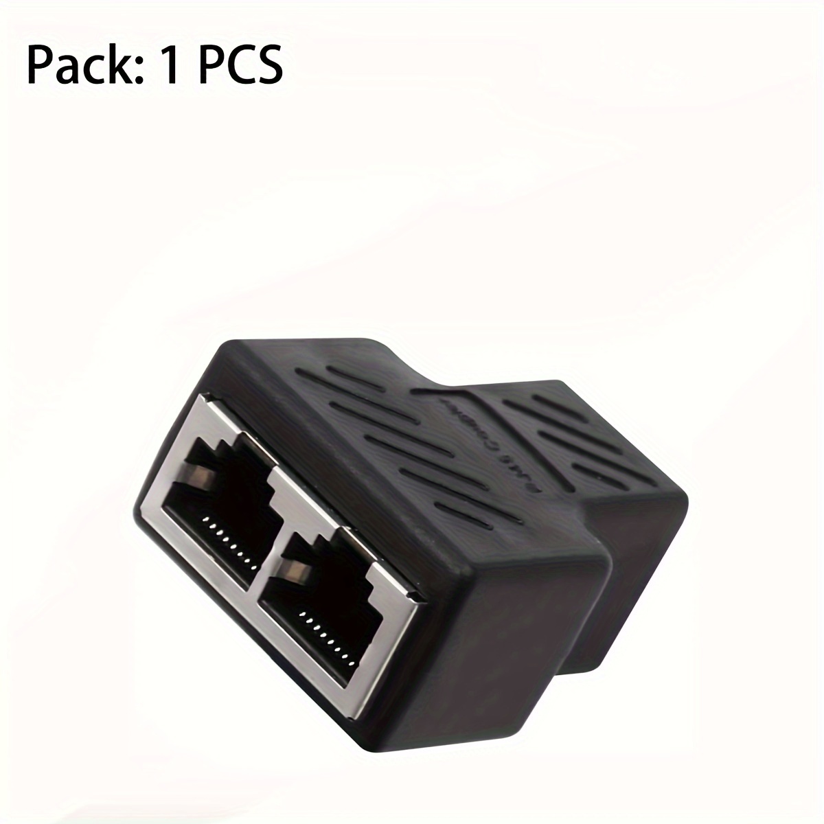 Splitter Adapter, USB 1 to 2 Network Connector, Dual LAN Ethernet Socket Extension plug Cable suitable for Cat5 Cat5e Cat6 Cat7: black