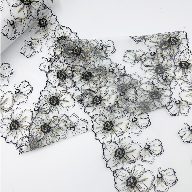 1 jard tiulu haftowane koronkowe wykończenia DIY biustonosz sukienka szycie tkanin wysokiej jakości tiulowa siatka wykończenia tkaniny robić rzemiosła akcesoria bieliźniane