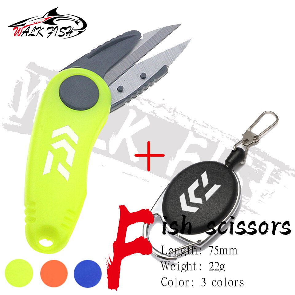 WALK FISH Stainless Steel Fishing Scissors Folding Fishing Line Cutter Clipper Fishing Scissor Tackle Fishing Quick Knot