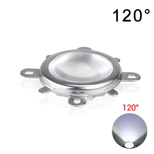 44mm optisk glass ledet linse 60 120 gradere reflektor kollimator rask brakett til høy effekt kolbe ledet chip perler matrise lampe deksel: 120 reflekterer vinkel