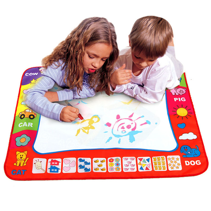 60*80 Cm Water Canvas Speelgoed Voor Kinderen Met Magic Pen Kleurrijke Water Tekentafel Magische Water Tekening Mat educatief Speelgoed