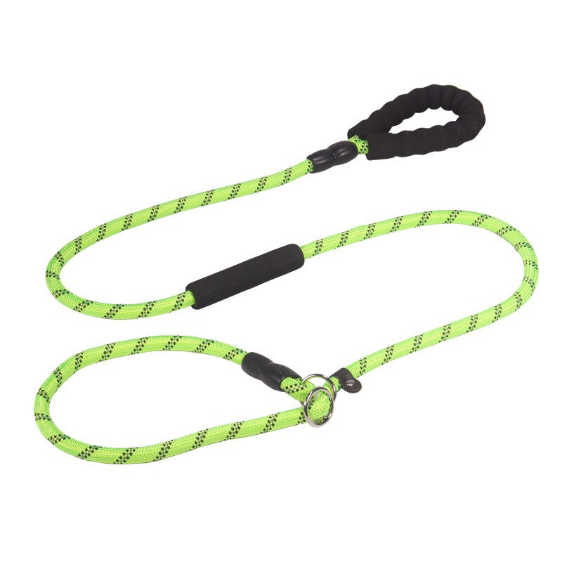 Reflecterende P Keten Hondenriem Slip Halsband Pet Wandelen Leads Nylon Lange Hond Touw Zachte Dubbele Handvat Voor Medium Grote honden Benodigdheden: Green / 13mmX180cm