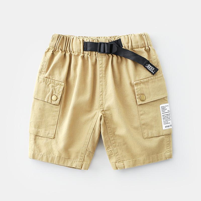 Børn drenge shorts sommer løse afslappede bukser bomuldsshorts til børn korte bukser af en baby dreng 2-7 år: Khaki / 24m