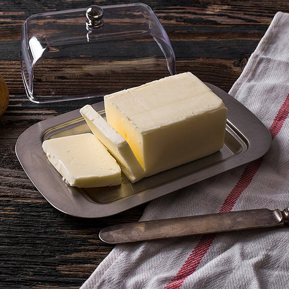 Dinnerware Kitchen Durable Keep Fresh Practical Cheese Stainless Steel Party Storage With Lid Butter Dish Container Restaurant