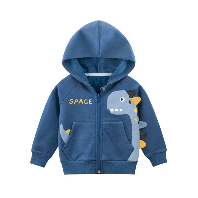 2021 Spring Boys Coat Cotton Plus Velvet Toddler abbigliamento per bambini giacca autunnale 2-8 anni giacca da bambino con cappuccio: 90cm-1-2T