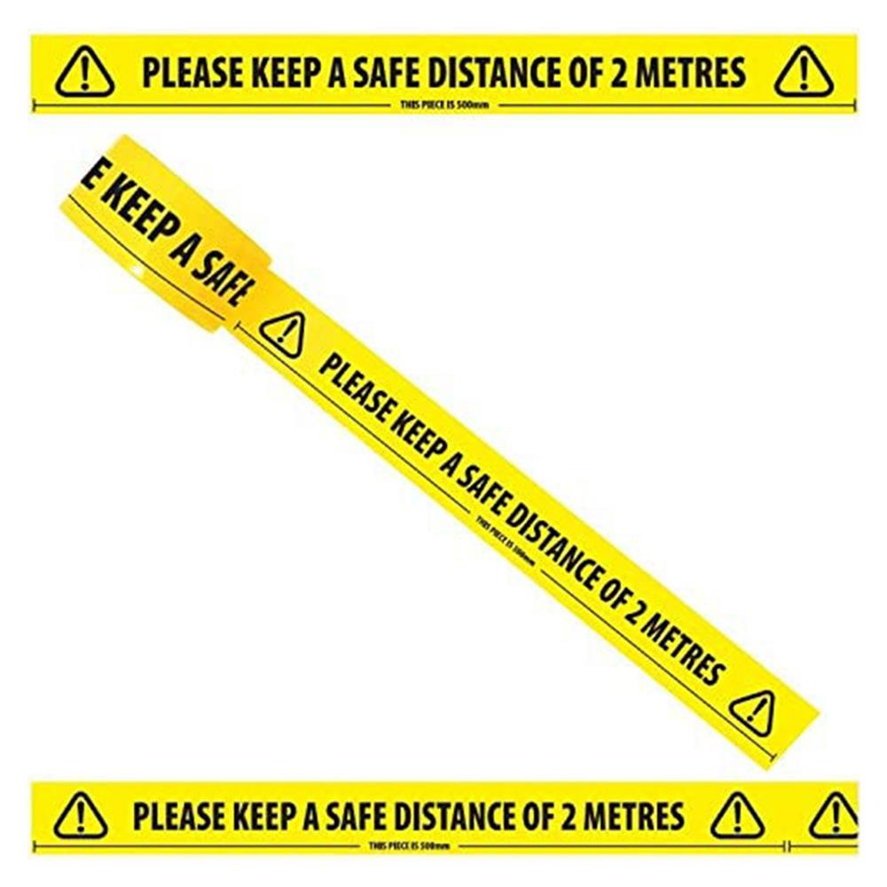 Distancing Floor Tape Keep Distance Stationery Multifunctional Yellow Black Protection Marking Tape Warning Tape Decoration