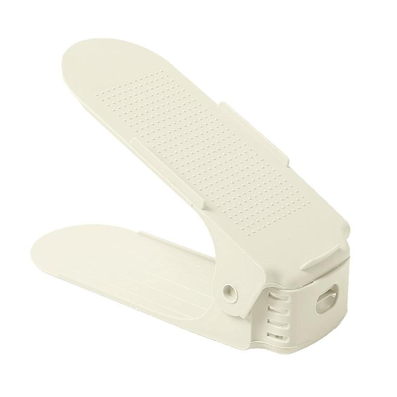 1/5/10 stuks duurzame verstelbare schoenenorganizer, schoenenrek, ruimtebesparende kast, dubbele schoenenrek voor in de woonkamer: 1pc beige