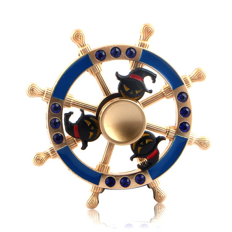 Double Bearing Hand Spinner Pirate Sailor Ship Wheel Rudder Fingertip Gyro Fidget Spinner Desk EDC Toy