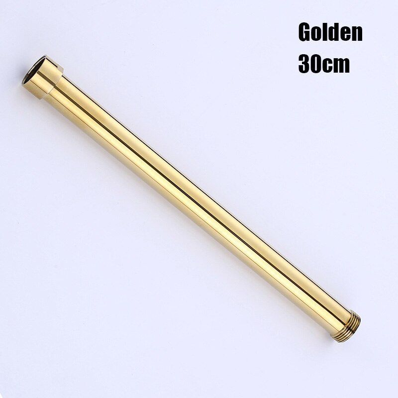 12" Solid Brass Round Bath Shower Faucet Extension Tube Bar Chrome Nickel Golden Black Faucet Extension Pipe: Golden