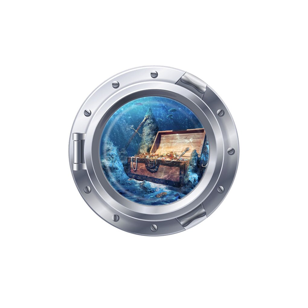 3D Submarine Window Pattern Removable Wallpaper Self Adhesive Mural Decal Art Wall Sticker Living Room Decor: NO.2