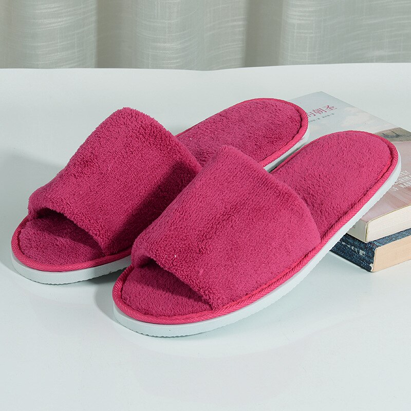 Eenvoudige unisex slippers hotel reizen spa draagbare slippers wegwerp thuis gast binnen katoenen stoffen slippers