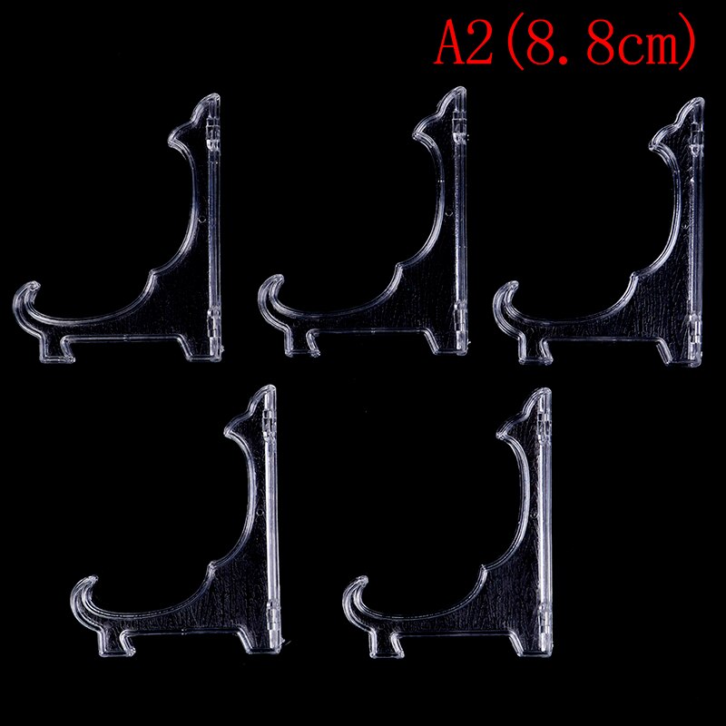 ! 5 stk mini klar plast mynt mineraler plater kort emblem display staffeli stativ holder: A2