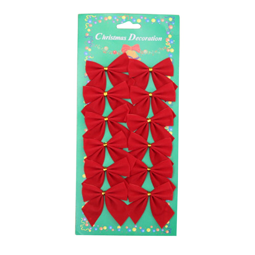 12 st/set polyester juldekoration rosetter julhänge liten rosett julgran hängande prydnad