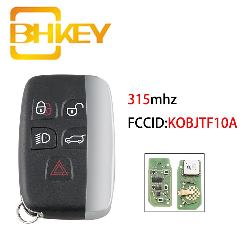 BHKEY KOBJTF10A 315/433Mhz Smart Car Key for Land Rover Discovery 4 Freelander for Range Rover Sport Evoque 5 Buttons: 315Mhz