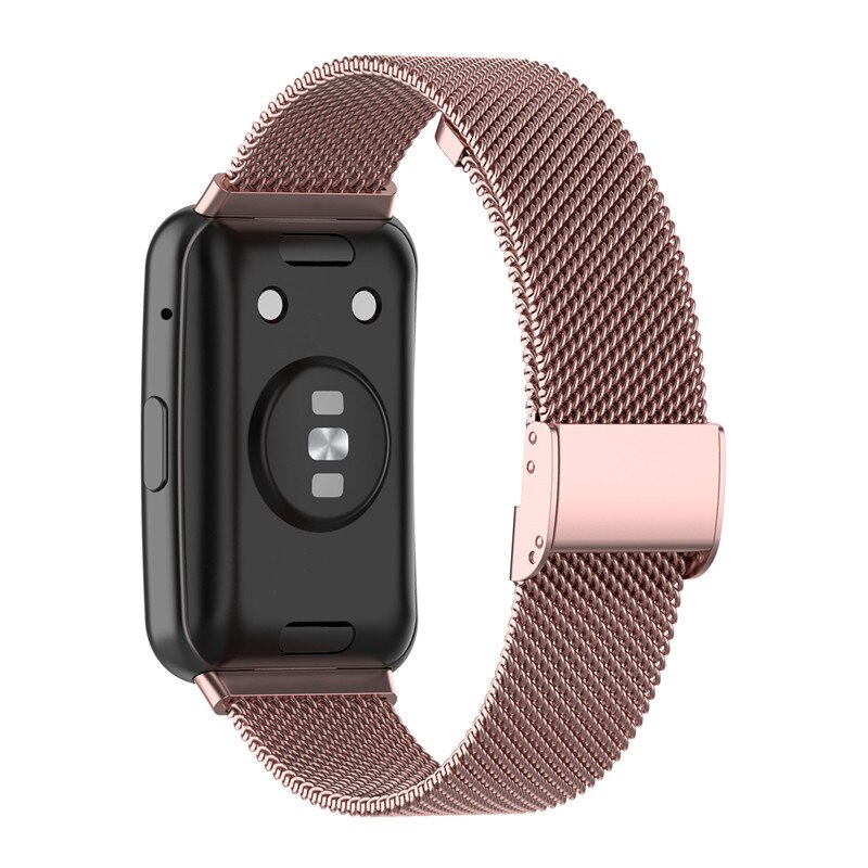 Pasek z pętlą magnetyczną robić zegarka Huawei pasuje robić paska pasek ze stali nierdzewnej metalowa bransoleta robić zegarka Huawei pasuje TIA-B09/TIA-B19: róża różowy