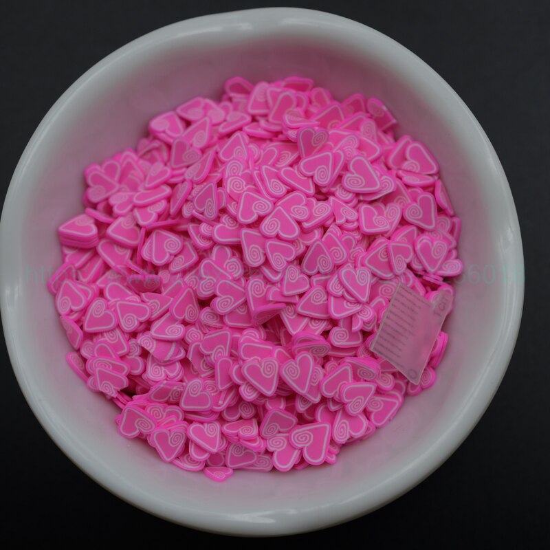 65G Leuke Mooie Polymer Clay Slices Sprinkles Kleurrijke Hart Vorm Sprinkles Voor Ambachten Maken, Slimes Diy