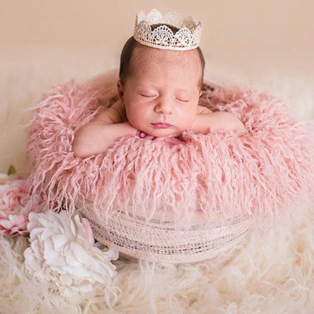 Solid kunstig pelsfotografering rekvisitter nyfødt baby tæppe blød behagelig indpakning udendørs baggrund genanvendelig indpakning