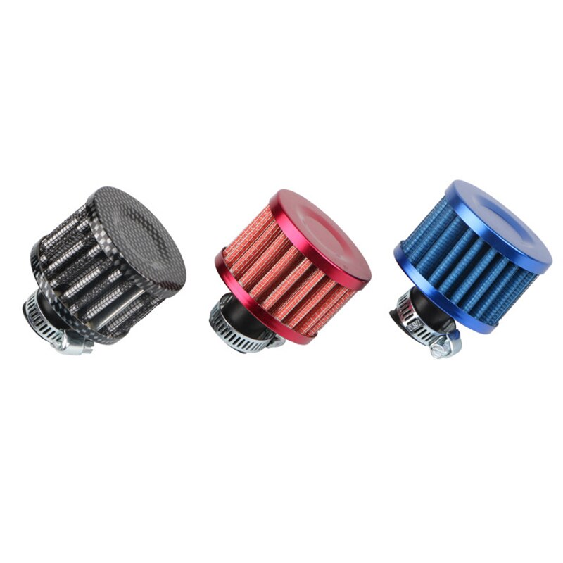 Universele Interface Motorfiets Luchtfilters 12Mm Sliver Auto Kegel Cold Air Intake Filter Turbo Vent Carterontluchting
