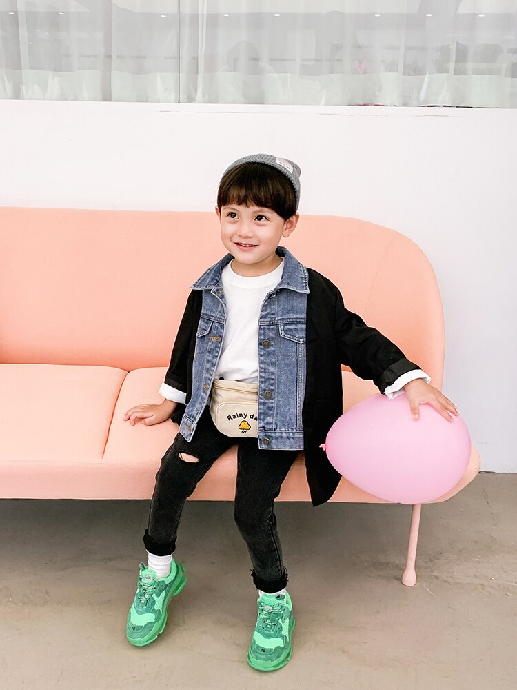 Children's Coat Boys Spring and Autumn Jeans Baby Spring Western Style Children Korean Version of the Wave Spring