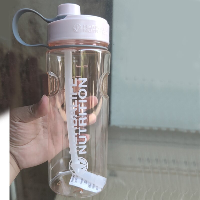 Outlet Pirce 600Ml/1000Ml Herbalife Voeding Plastic Sport Water Fles Met Stro: Pink2 1000ML