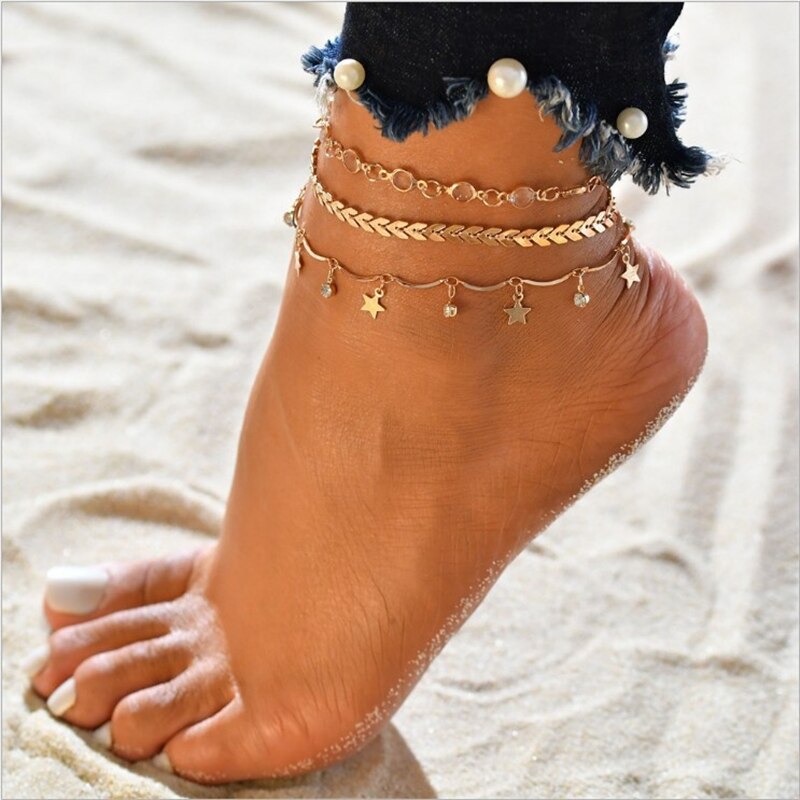 cheville femme coeur pieds nus sandales au Crochet bijoux de pied nouvelle cheville cheville pied Bracelets pour femme chaîne de jambe