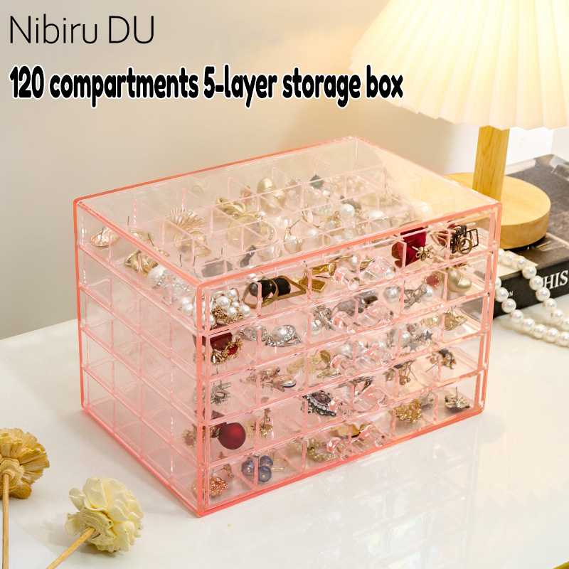 Caja organizadora de plástico transparente multifuncional con rejillas, contenedor, caja de almacenamiento para decoración de uñas, organizador de cuentas, joyería DIY para manicura
