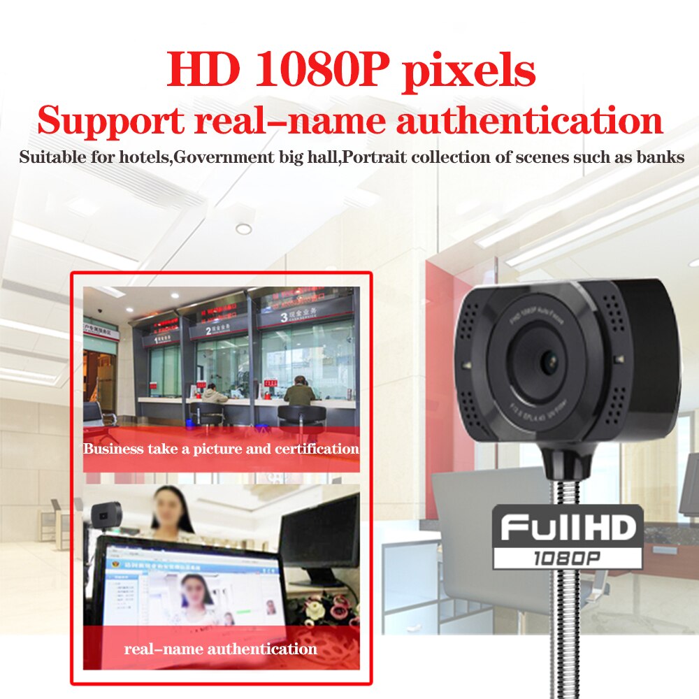 Aoni-cámara Web A25 Full HD 1080P, con micrófono, luz de relleno LED, para enseñanza de Internet, USB, videochat