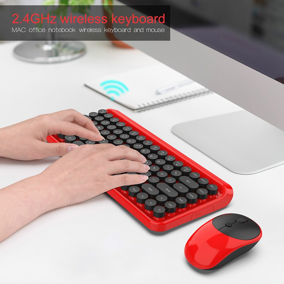 Jelly Comb 2.4G Wireless Keyboard & Mouse for Games Office Keyboard & Mouse Set Portable USB Keyboard for Laptop PC Computer