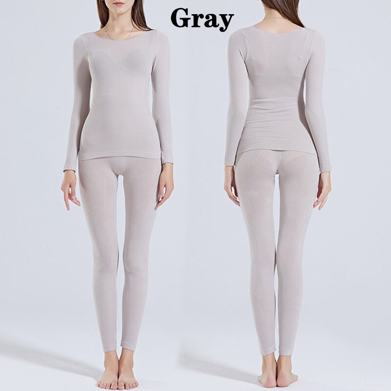 Men Women Self-Heating Thermal Underwear Set Tops + Trousers 37 Degrees Constant Temperature Soft Slim Elastic Thermal Underwear: 05