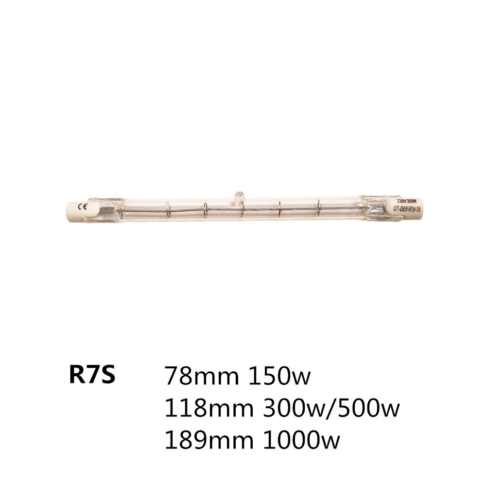Ampoules halogènes R7S 150W 220-240V 500W, 20 pièces/lot, tube halogène R7S 78mm R7S 220V 300w 118mm 220V R7S 500W R7S 220V 1000W 189mm J118