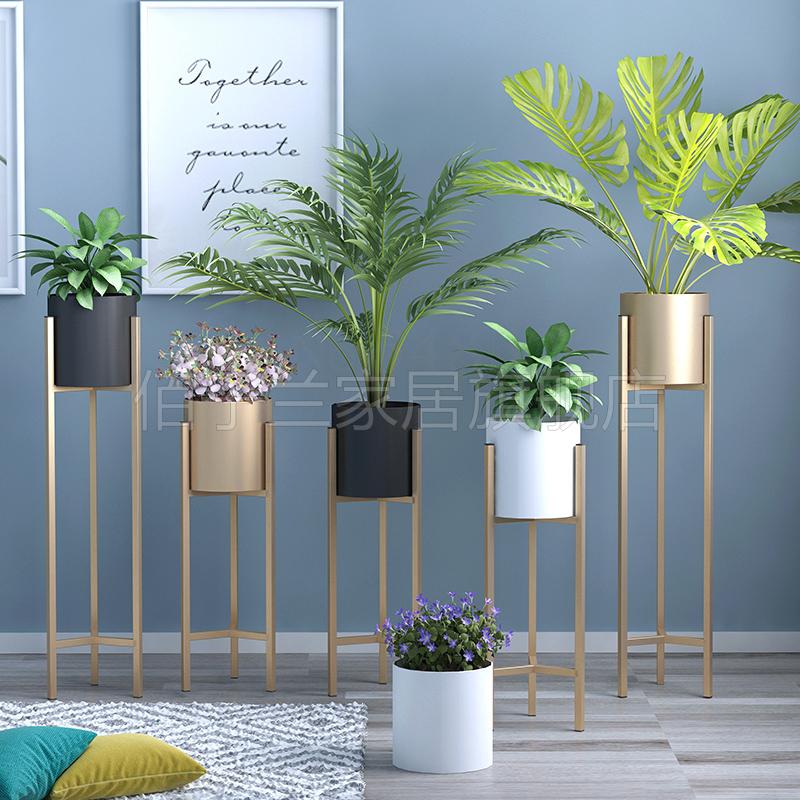 499 żelazny stojak na kwiaty dom salon kreatywny zielony koperek nordycki w kwiaty robić postawienia na półkę podłoga ins nowoczesny prosty złoty kwiat stojak na donicę