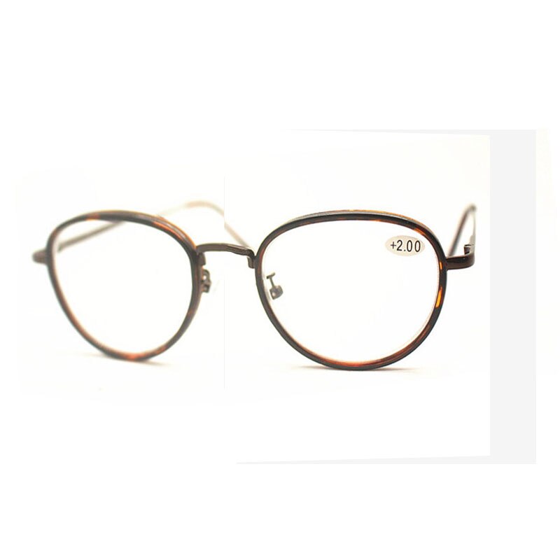 Gafas de lectura de leopardo de aleación para mujeres y hombres, anteojos ovalados para presbicia, gafas de hipermetropía, + 1,0 + 1,5 + 2,0 + 2,5 + 3,0, novedad de