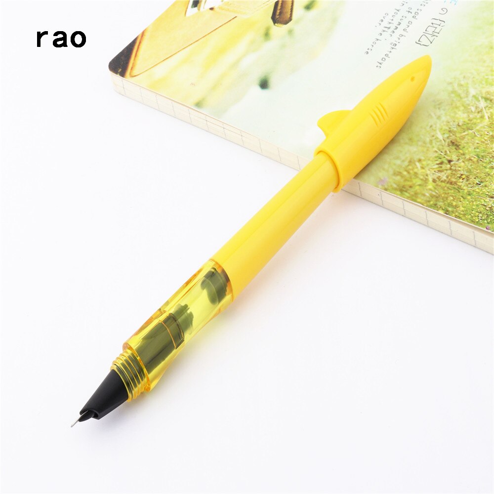 Jinhao 993 alle farger liten hai fin spiss fyllepenn skolekontor elevpenn for barn og #39 ;s treningspenn: Gul-fin