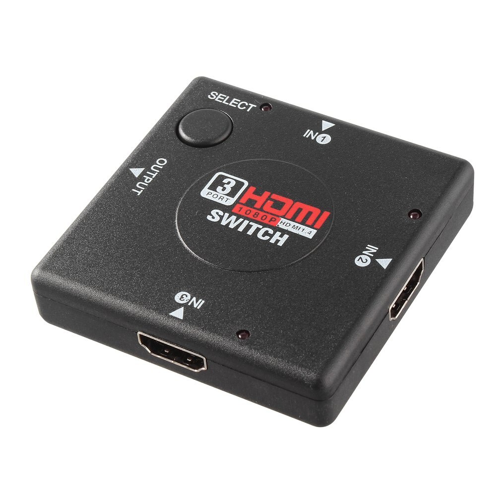 Mini 3 switch high definition 3 port hdmi switcher hdmi splitter hdtv hd dvd 1080p vedio adapter egnet til  ps3 sort