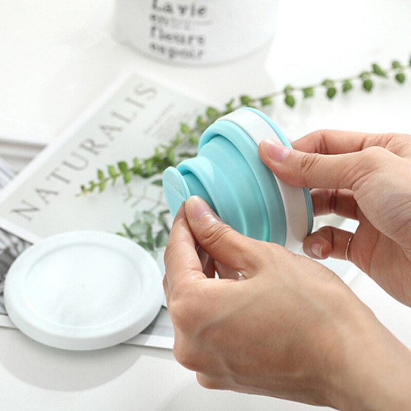 Taza plegable de silicona para niños y estudiantes, botella de agua de 350ml, libre de bebida deportiva al aire libre, taza de café