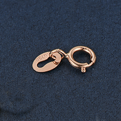 DIY Necklace Bracelets Chains Connector Lock Fine Jewelry Accessories Findings 18k Gold Spring Clasp With Au750 Stamp Ring: S / Pink