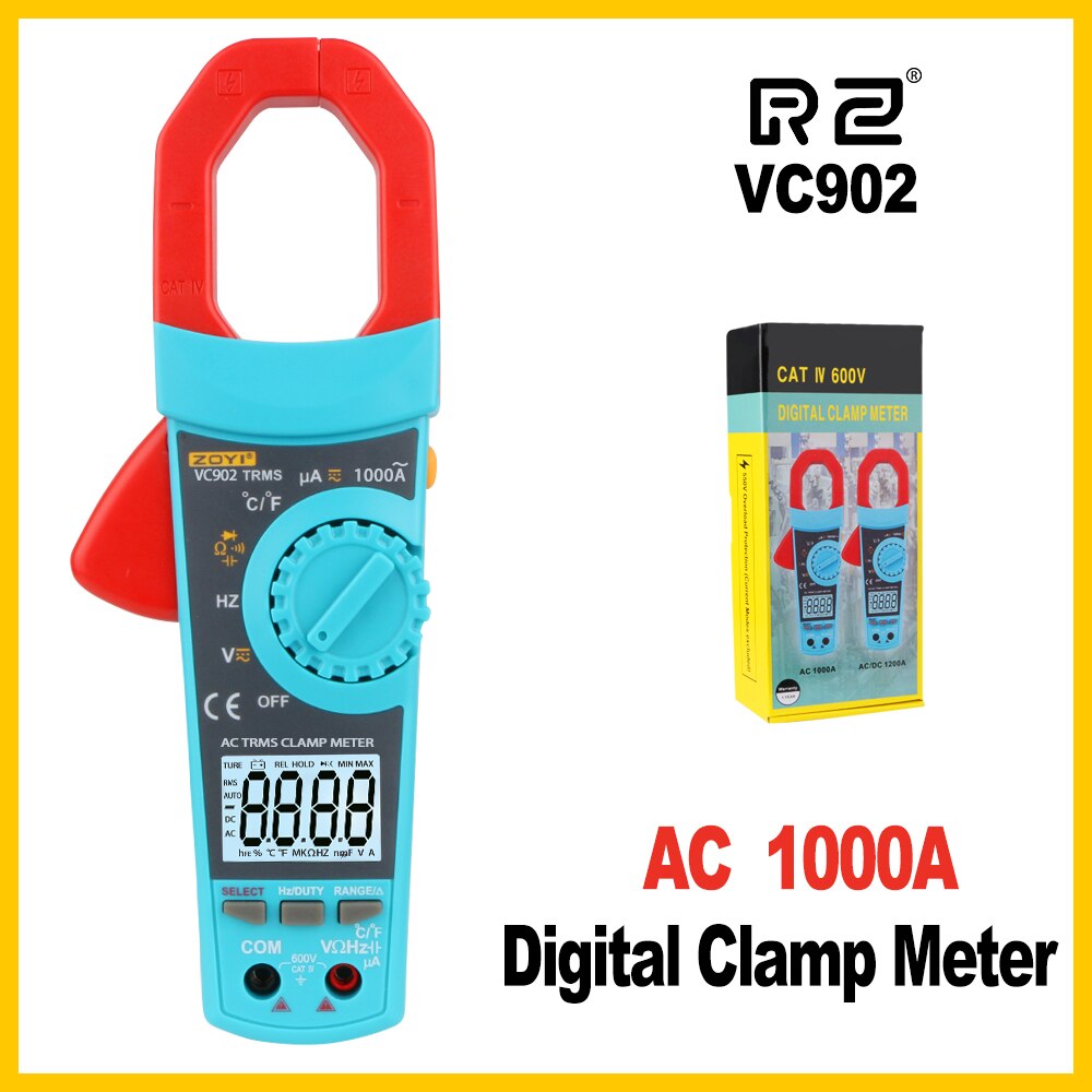 Meten Digitale Stroomtang Multimeter met Capaciteit Testen AC en AC/DC Voltage meter Temperatuur VC902