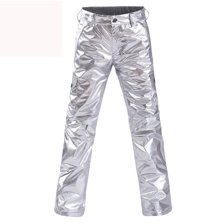 Women's Outdoor Winter Ski Pants Breathable Warming Windproof Warming Thicken Trousers Snowboard Pants High Waist: sliver / XXL