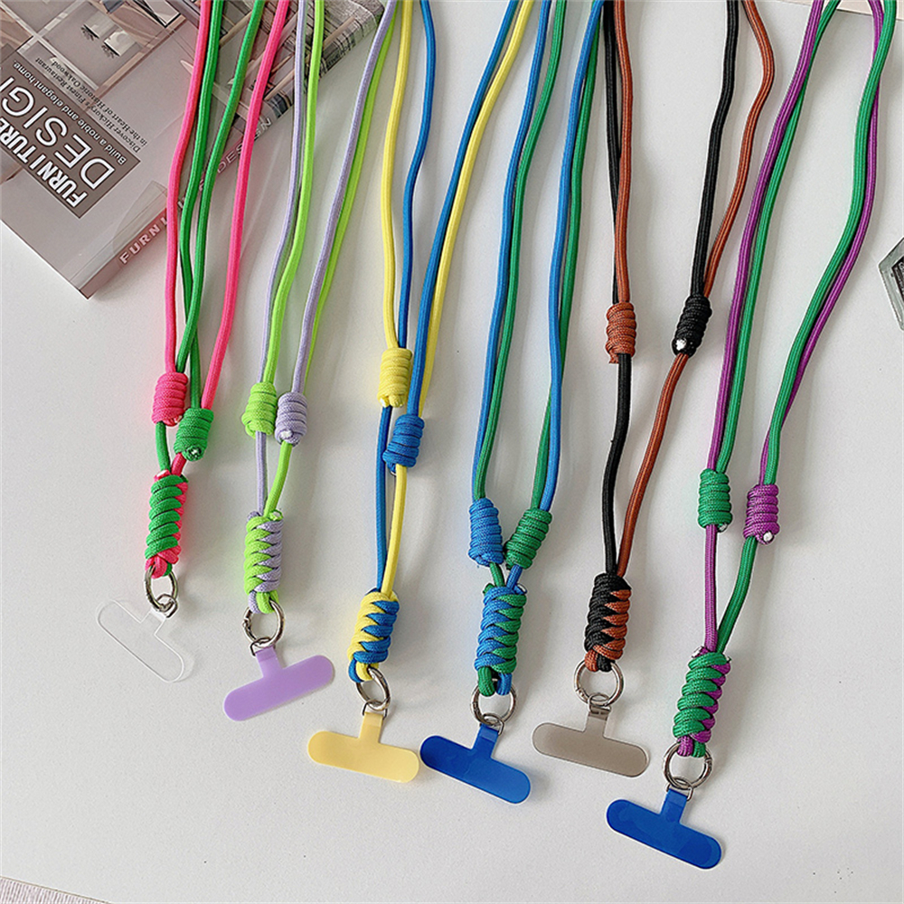 Cute Mobile Phone Straps Crossbody Rope Contrast Color Lanyard with Door Credencial Upgrade Strips Convenient Telephone Chain