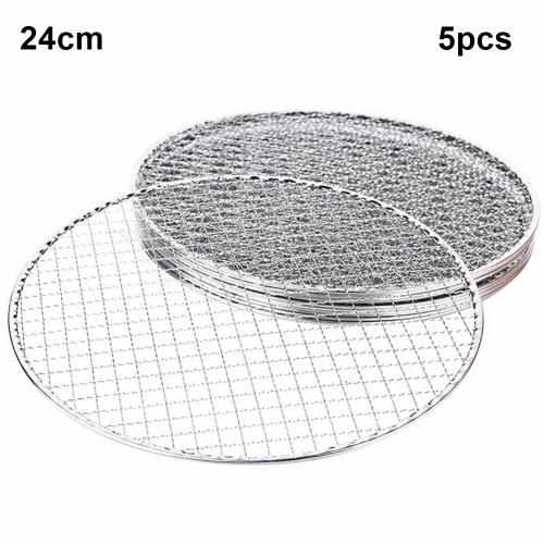 5 stk/sæt rund engangs bbq grillrist stege net rist grill bradepande: 24cm