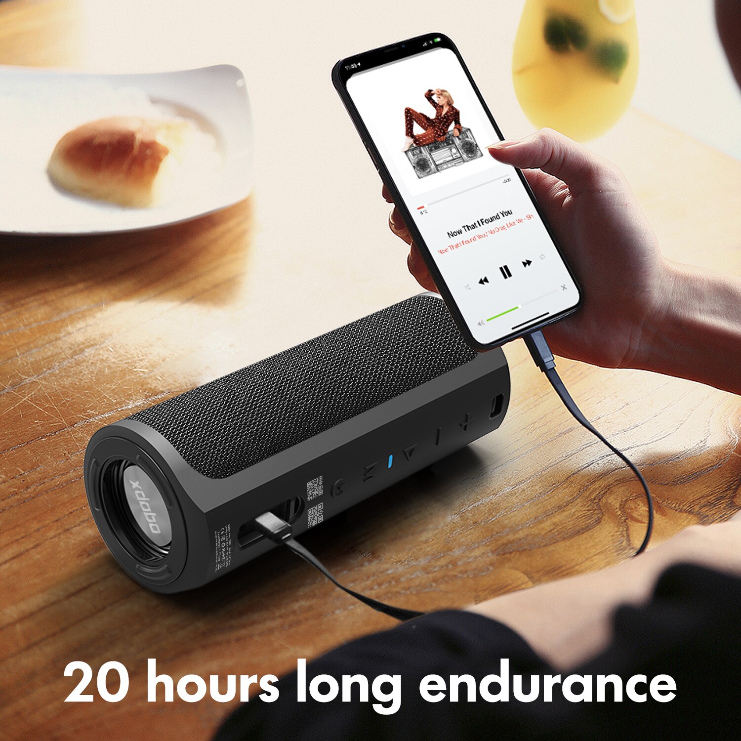 Xdobo Hero 1999 – haut-parleur Portable sans fil, Bluetooth, boîte de son stéréo TWS Boombox TF, Port AUX USB, batterie externe
