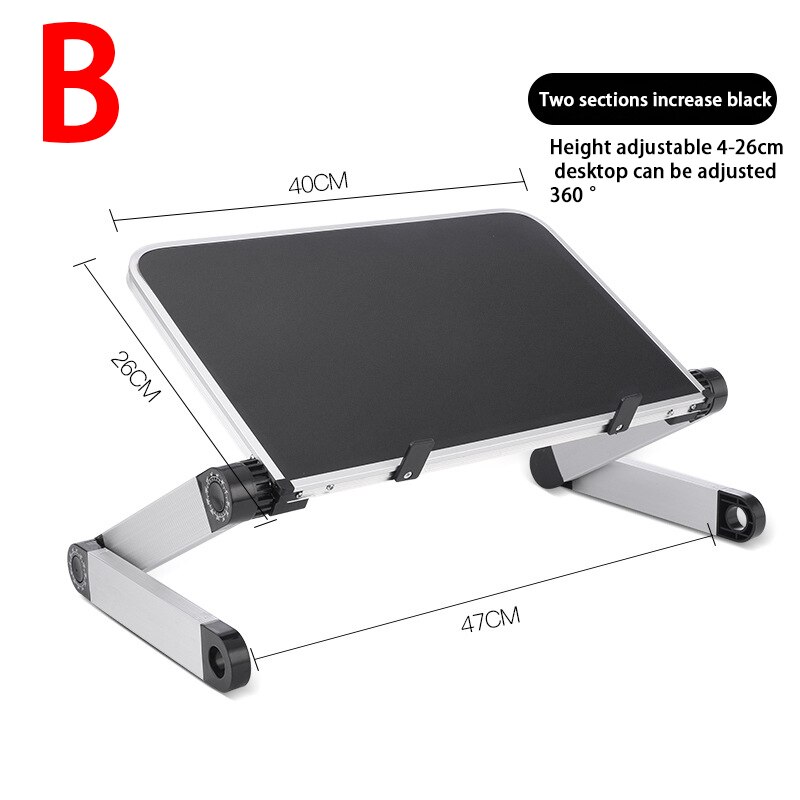 Adjustable Laptop Table Stand Computer Desk Tablet Notebook Holder Desk Bracket Standing AS99: Black B