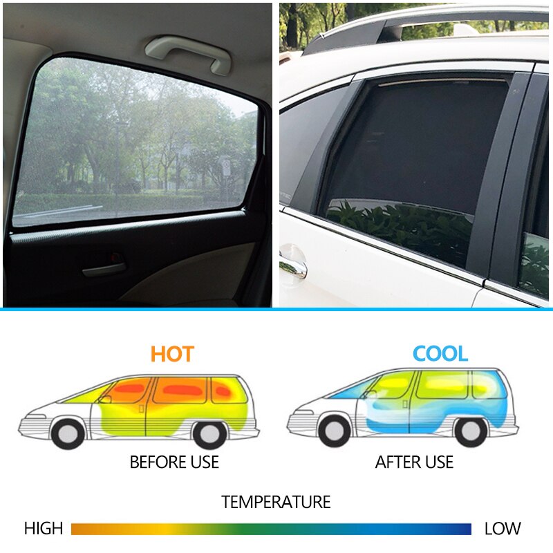 4PCS/Set Or 2PCS/Set Magnetic Car Side Window SunShades Mesh Shade Blind For VW T-ROC