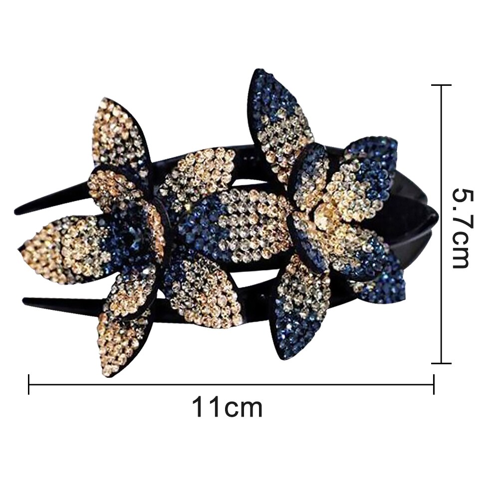Strass Dubbele Bloem Haar Clip Flexibele Duurzaam Vrouwen Zwaluwstaart Haar Clip: 5